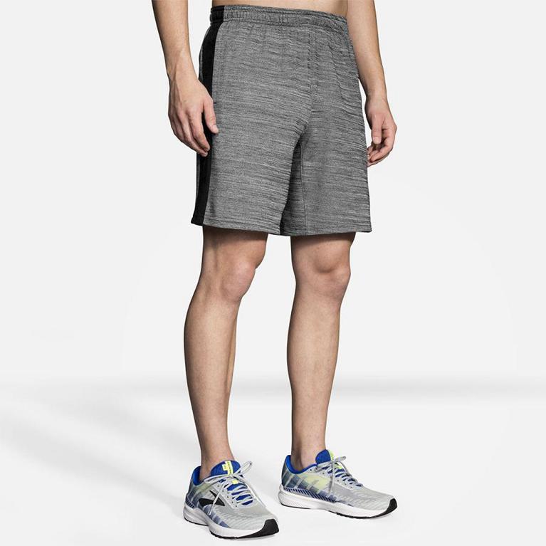 Brooks REP 8 Running Shorts Mens Online - Grey (NBX481306)